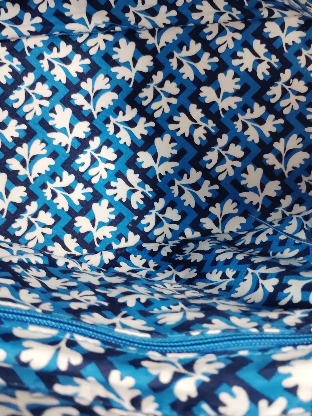 Vera Bradley Blue and White Quilted Floral Shoulder Bag
